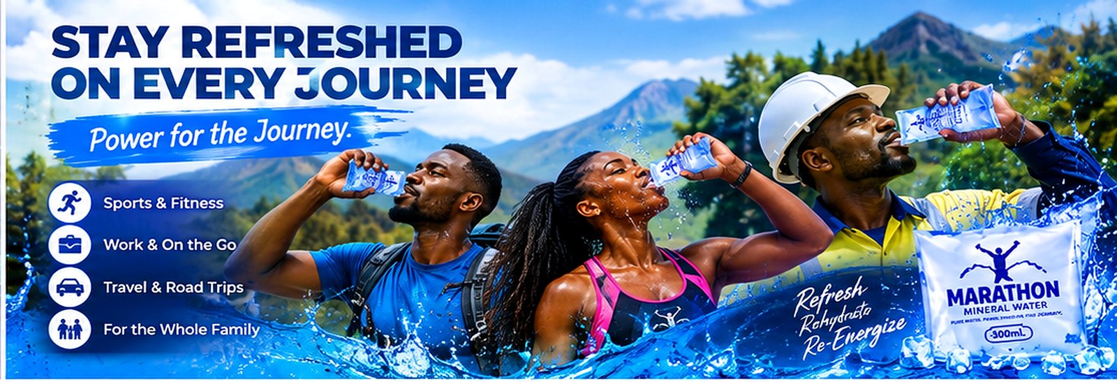 Stay refreshed on every journey with Marathon Mineral Water